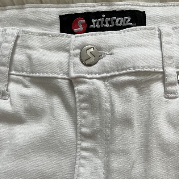 Ripped High-Waisted White Wash Jean Mini Skirt Size Medium - Picture 5 of 14